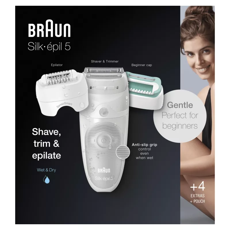 Braun Silk-épil 5 81770430 epilators ar 28 pincetēm Balts