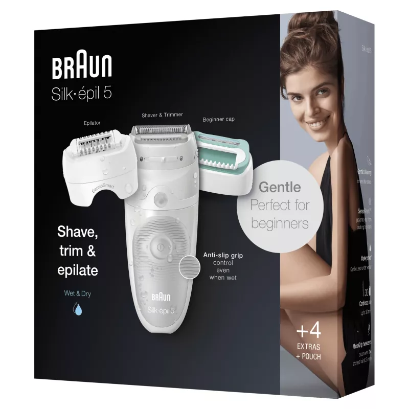 Braun Silk-épil 5 81770430 epilators ar 28 pincetēm Balts