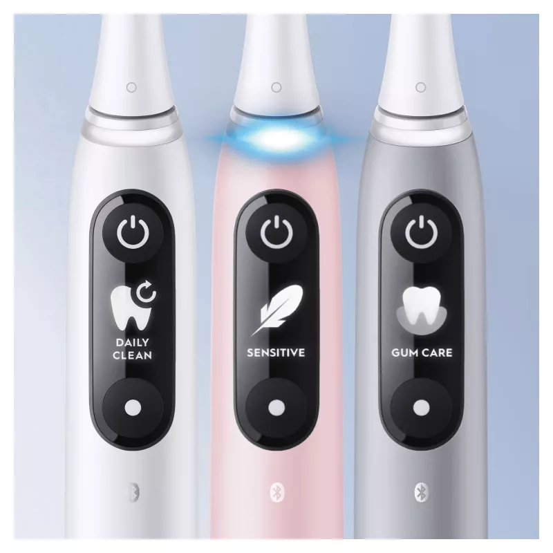 Oral-B iO 6S pieaugušo vibrējoša zobu birste rozā, balta