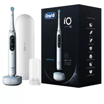 Oral-B iO Series 10 Pieaugušo rotējošā-oscillējošā zobu birste Balta