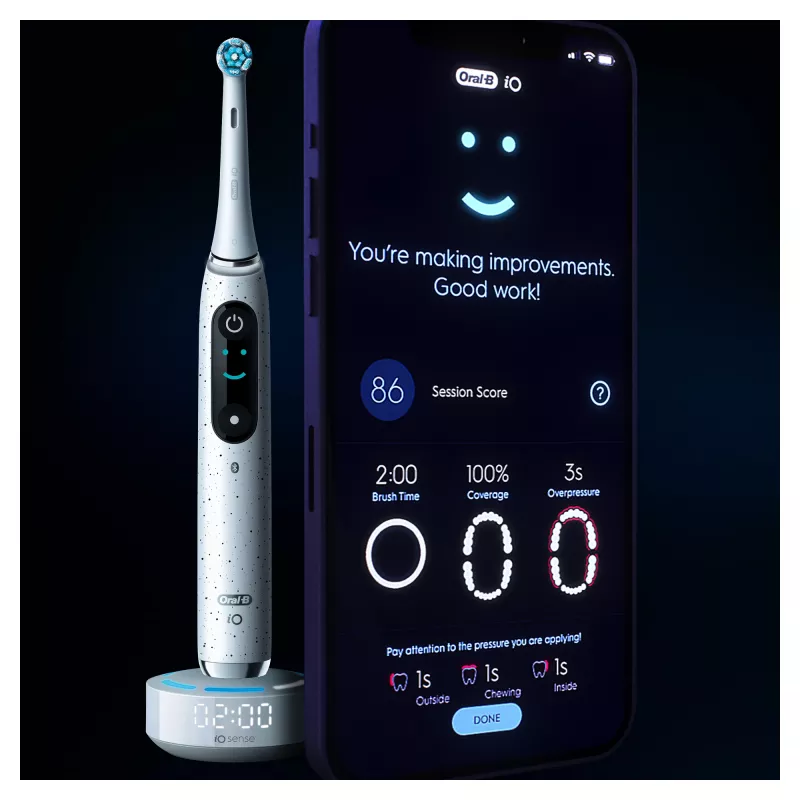Oral-B iO Series 10 Pieaugušo rotējošā-oscillējošā zobu birste Balta