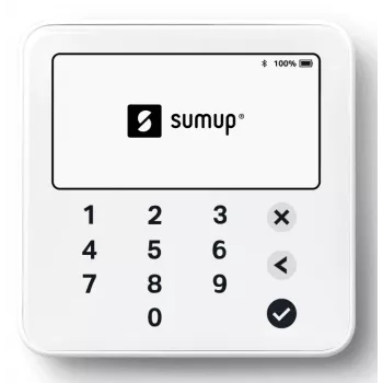 SumUp Solo Lite viedais karšu lasītājs ar Bluetooth, balts