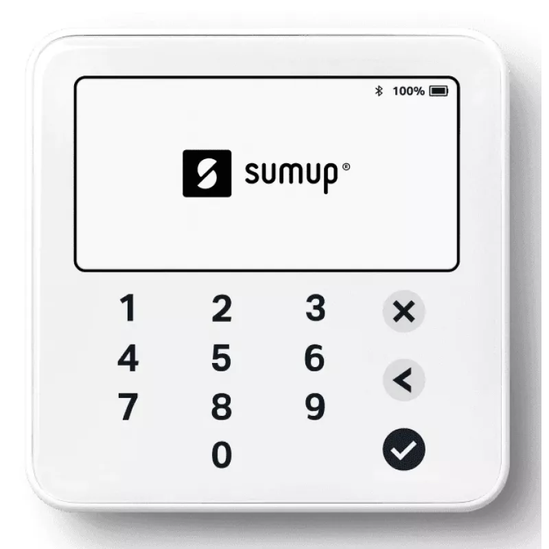 SumUp Solo Lite viedais karšu lasītājs ar Bluetooth, balts