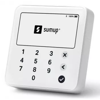 SumUp Solo Lite viedais karšu lasītājs ar Bluetooth, balts