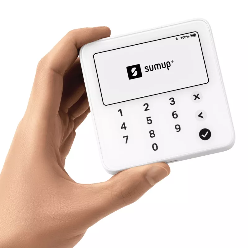 SumUp Solo Lite viedais karšu lasītājs ar Bluetooth, balts