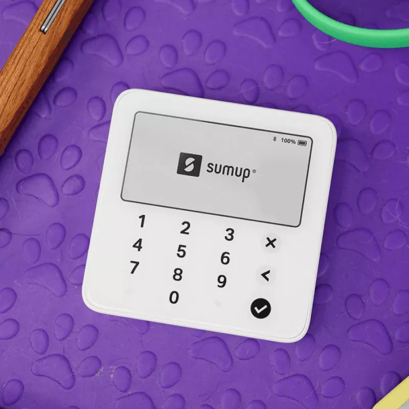SumUp Solo Lite viedais karšu lasītājs ar Bluetooth, balts