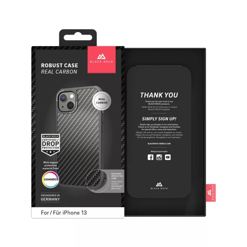 Hama Robust Real Carbon mobilā telefona maciņš 15.5 cm (6.1 collas) Vāks Melns