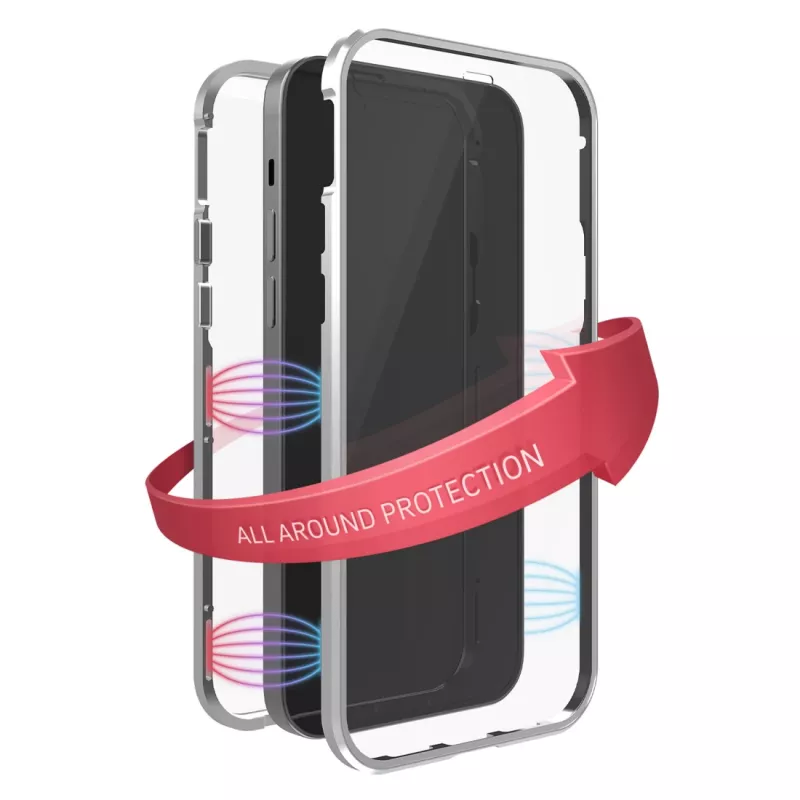 Hama 360° stikla telefona maciņš sudrabaini caurspīdīgs iPhone 14 Pro Max