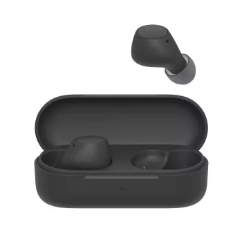 Austiņas Sony WF-C510 iebūvējamas patiesi bezvadu, Bluetooth 5.3, IPX4, 6 mm draiveri, 22 h akumulators (ar kastīti) — Melna