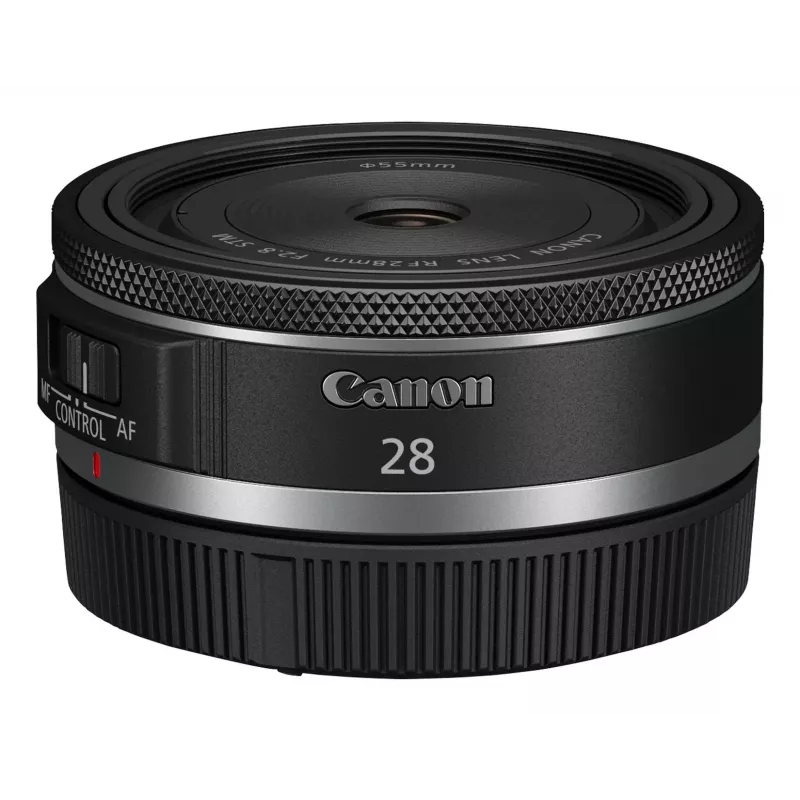Canon platleņķa RF 28 mm F2.8 STM objektīvs, melns