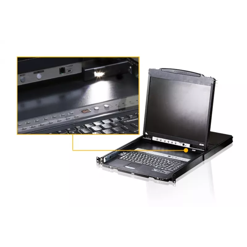 ATEN CL5808N konsoles rāmis 48,3 cm (19 collas) Melns 1U