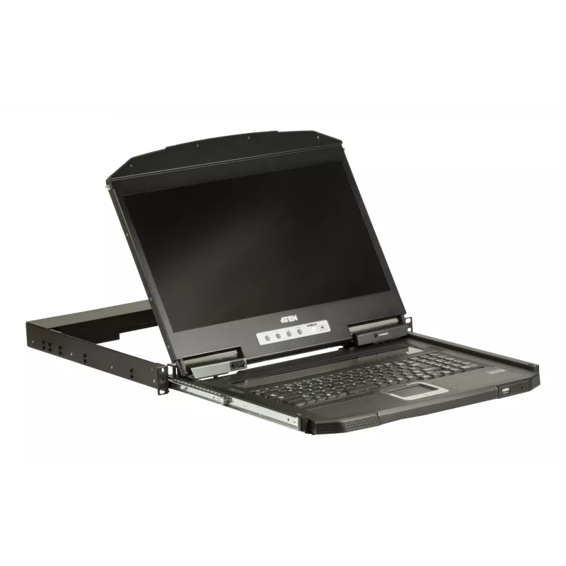 ATEN CL3100NX konsoles bloks 47 cm (18.5 collu) 1366 x 768 pikseļi Metāls, Plastmasa Melns 1U
