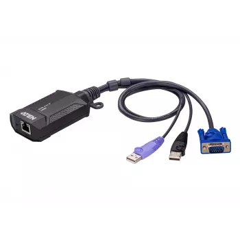 ATEN CN800 USB VGA KVM over IP Mini, 1920 x 1200 pikseļi, Ethernet LAN, 3.47 W, Melns, Purpurs