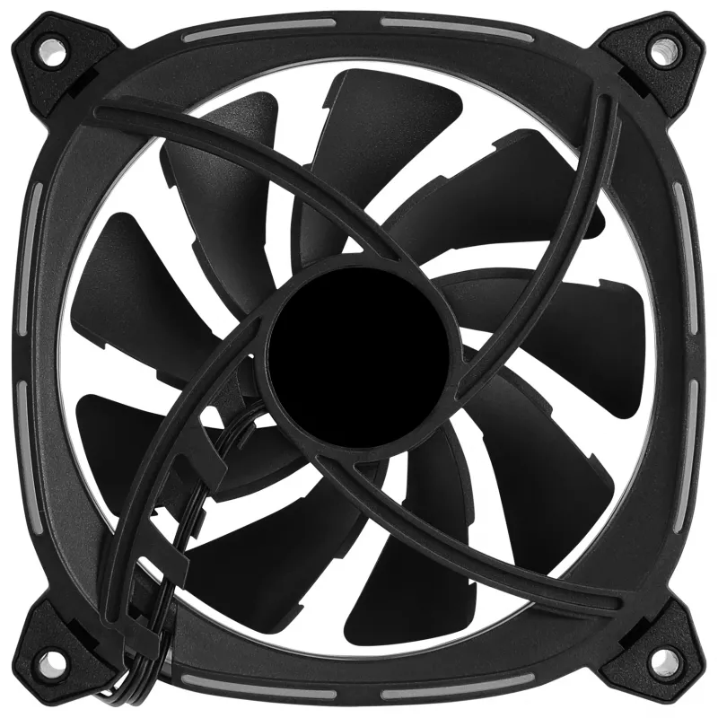 Aerocool ASTRO12 PC dzesētājs 12cm LED RGB pretvibrācijas 6 kontaktu Melns