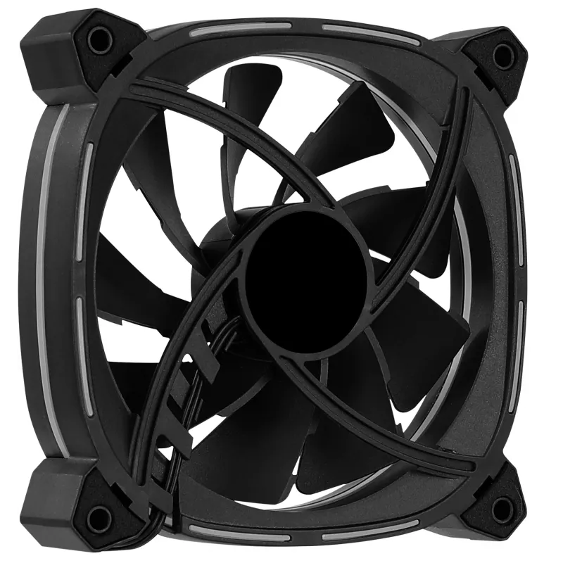 Aerocool ASTRO12 PC dzesētājs 12cm LED RGB pretvibrācijas 6 kontaktu Melns