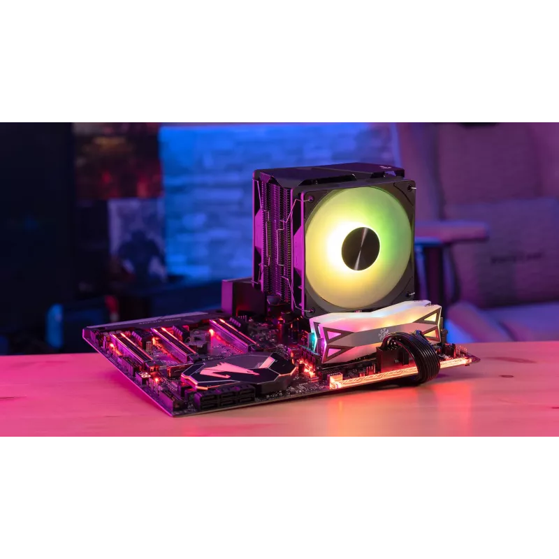 Aerocool Rime 4 Dual procesora dzesētājs 12 cm Melns
