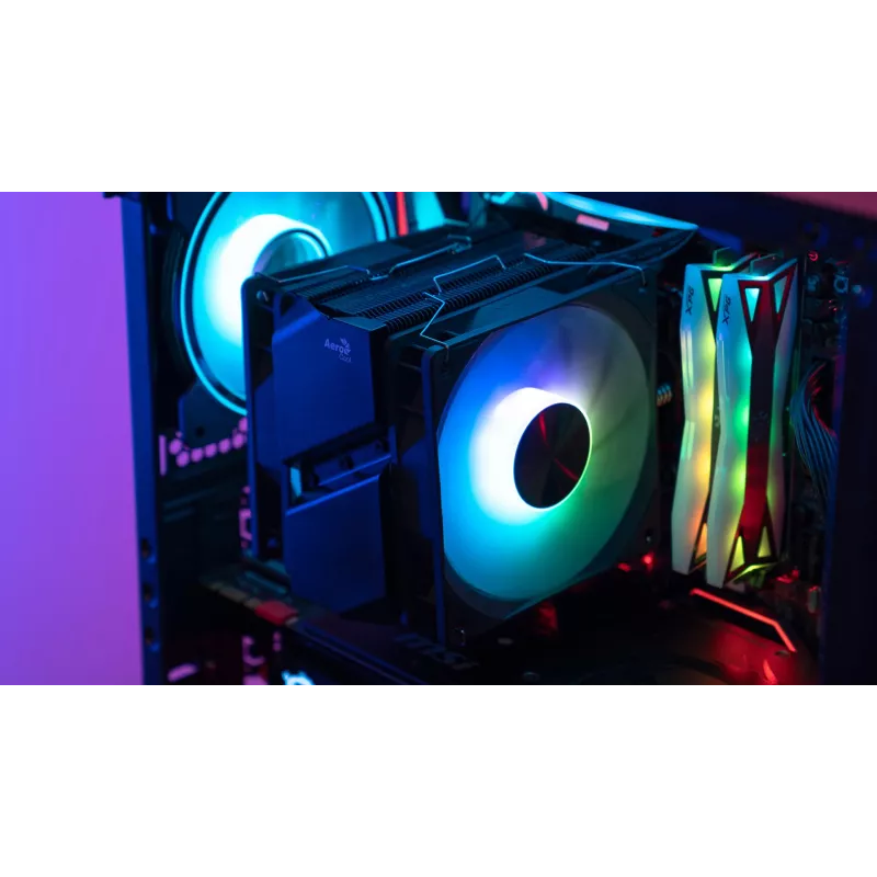 Aerocool Rime 4 Dual procesora dzesētājs 12 cm Melns