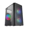 Mars Gaming MC300 Micro ATX korpuss ar rūdītu stiklu un 3x FRGB ventilatoriem, melns