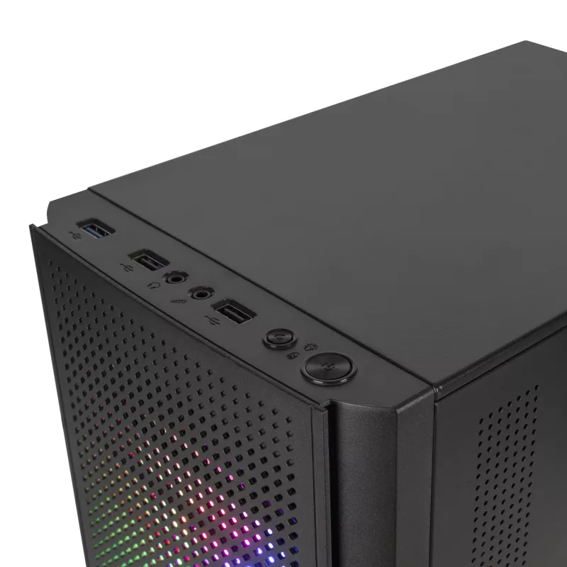 Mars Gaming MC300 Micro ATX korpuss ar rūdītu stiklu un 3x FRGB ventilatoriem, melns