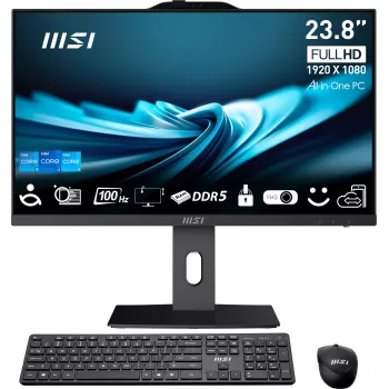 Viss-vienā dators MSI PRO AP241P 14M — Intel Core i7-14700 2.1GHz, 23.8 collu ekrāns, 16GB DDR5 5600MHz, 1TB SSD, Intel UHD, Windows 11 Pro, melns