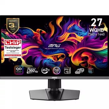 MSI MPG 271QRXDE QD-OLED monitors 67.3 cm (26.5 colli) 2560 x 1440 pikseļi Wide Quad HD Melns