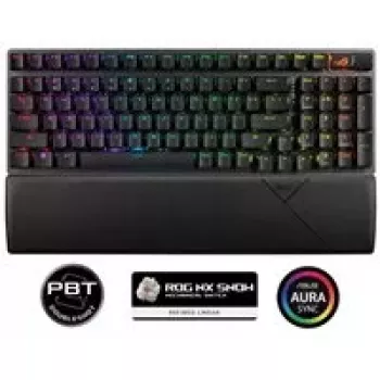 ASUS ROG Strix Scope II 96 Wireless spēļu klaviatūra, USB + RF bezvadu + Bluetooth, QWERTY US English, melna