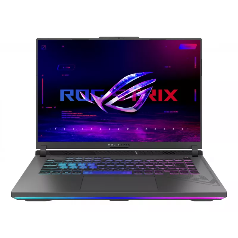 ASUS ROG Strix G16 G614PR-RV004W AMD Ryzen™ 9 8940HX Klēpjdators 40.6 cm (16 collu) WUXGA 16 GB DDR5-SDRAM 1 TB SSD NVIDIA GeForce RTX 5070 Ti Wi-Fi 6E (802.11ax) Windows 11 Home Pelēks