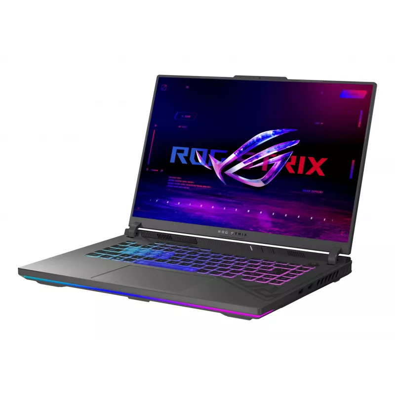ASUS ROG Strix G16 G614PR-RV004W AMD Ryzen™ 9 8940HX Klēpjdators 40.6 cm (16 collu) WUXGA 16 GB DDR5-SDRAM 1 TB SSD NVIDIA GeForce RTX 5070 Ti Wi-Fi 6E (802.11ax) Windows 11 Home Pelēks