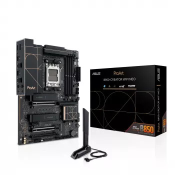 Mātesplate ASUS PROART B850-CREATOR WiFi NEO — AMD B850, Socket AM5, ATX, DDR5, 4 DIMM, 256 GB, Wi‑Fi 7, 5Gb Ethernet