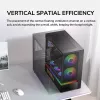 COUGAR CFV235 Vision PC korpuss Midi Tower — ARGB, 23.3 cm LCD 1920×462, Mesh, Priekšā 2×160 mm, Aizmugurē 1×120 mm, Melns