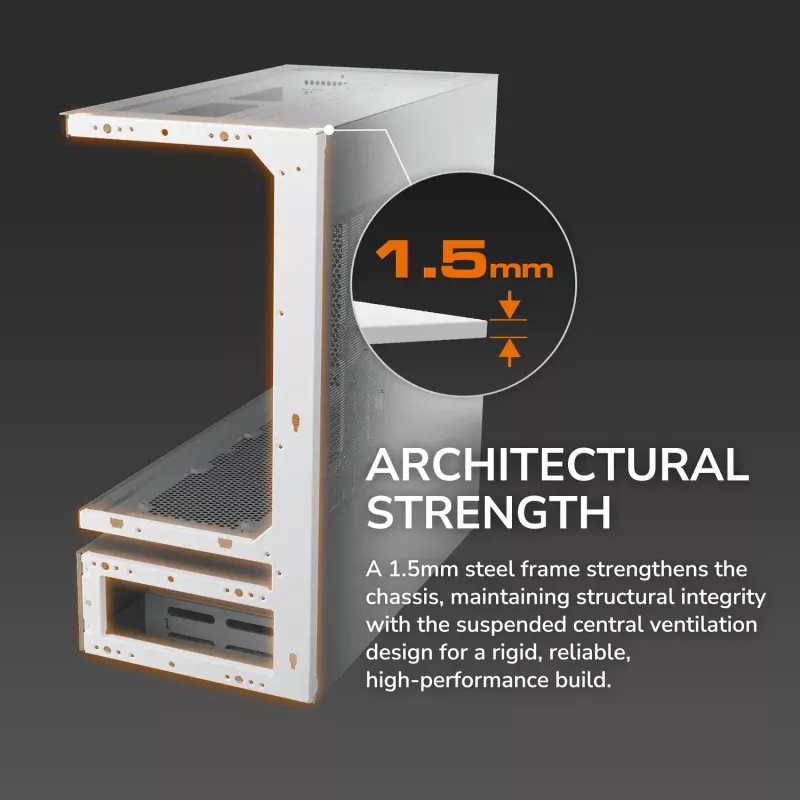 COUGAR CFV235 Vision PC korpuss Midi Tower — ARGB, 23.3 cm LCD 1920×462, Mesh, Priekšā 2×160 mm, Aizmugurē 1×120 mm, Melns