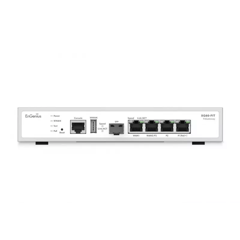 EnGenius FitXpress Managed Gateway XG60-FIT – pārvaldāms vārtejas maršrutētājs ar 2 x GbE LAN, 2 x GbE WAN un 1 SFP portu