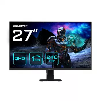 GIGABYTE GS27Q X 27 collu QHD spēļu monitors - 2560 x 1440, 240Hz, 1ms, 300 cd/m², FreeSync Premium Pro, HDR Ready, HDMI 2.0, DisplayPort 1.4