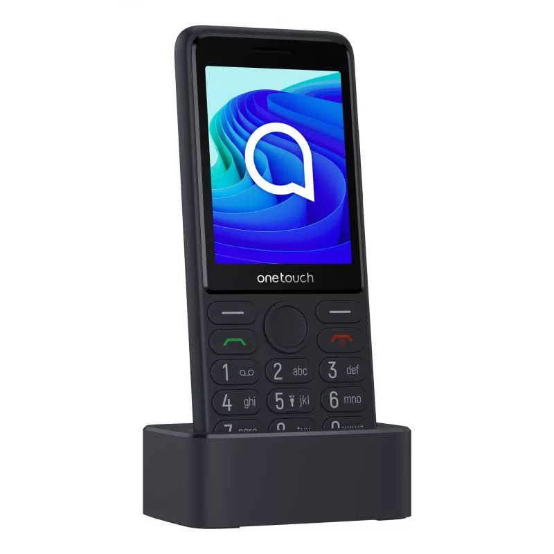 TCL OneTouch 4042S Dual SIM mobilais tālrunis ar uzlādes paliktnis, pelēks