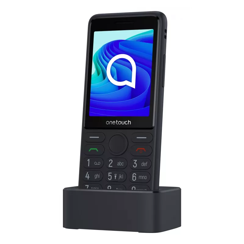 TCL OneTouch 4042S Dual SIM mobilais tālrunis ar uzlādes paliktnis, pelēks