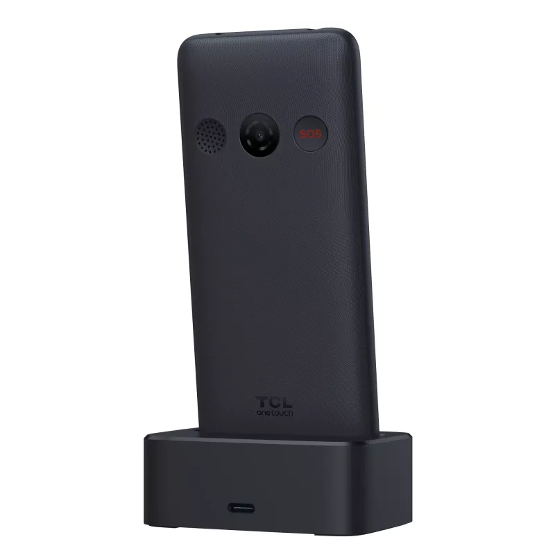 TCL OneTouch 4042S Dual SIM mobilais tālrunis ar uzlādes paliktnis, pelēks