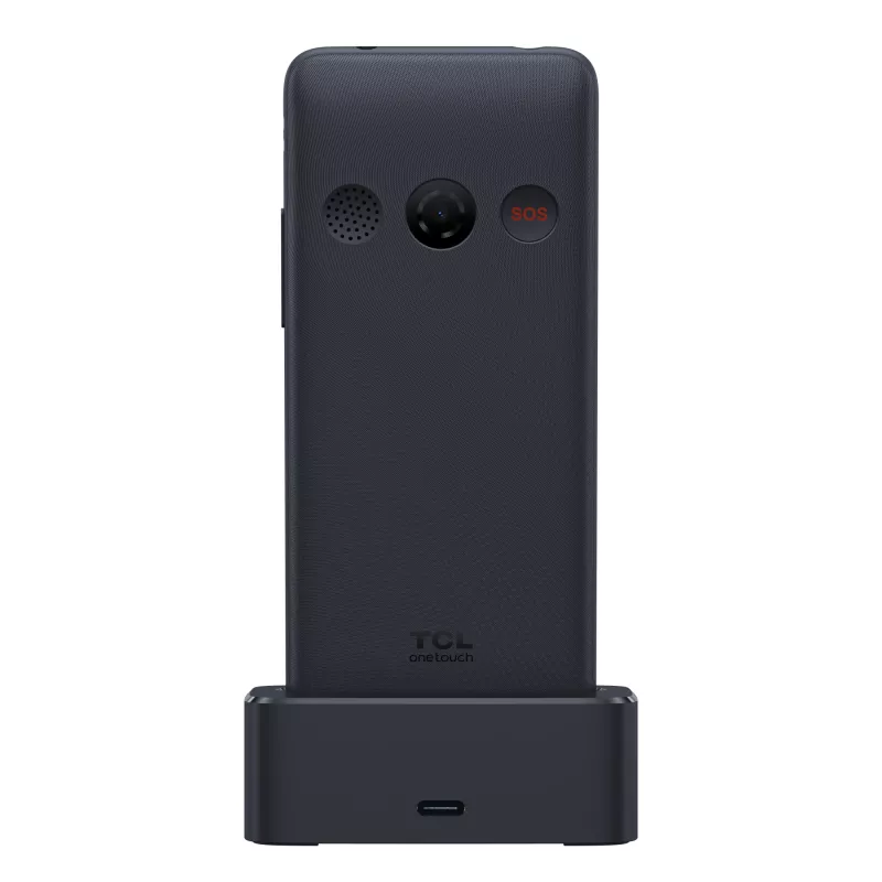 TCL OneTouch 4042S Dual SIM mobilais tālrunis ar uzlādes paliktnis, pelēks