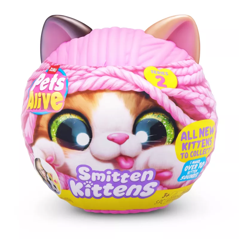 Rotaļlietu kaķis Zuru Pets Alive Smitten Kittens Series 2 — interaktīvs skaņu kaķēns, 3+ gadi, AAA baterijas