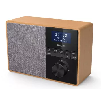 Philips TAR5505/10 pārnēsājams radio DAB+, FM, Bluetooth, digitālais displejs, koka korpuss