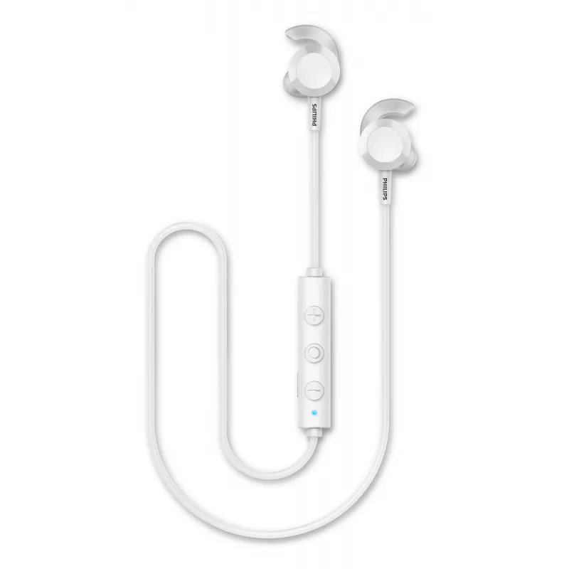 Bezvadu austiņas Philips TAE4205WT/00 — Bluetooth, zvaniem un mūzikai, 20–20000 Hz, 10 m darbības rādiuss, baltas, 16 g