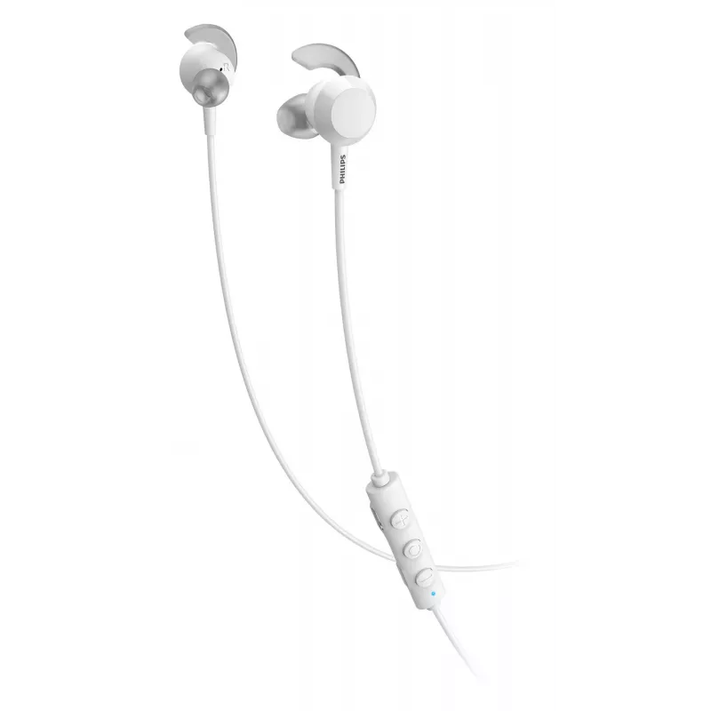 Bezvadu austiņas Philips TAE4205WT/00 — Bluetooth, zvaniem un mūzikai, 20–20000 Hz, 10 m darbības rādiuss, baltas, 16 g