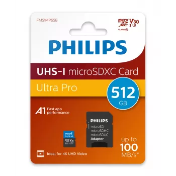 Philips FM51MP65B/00 atmiņas karte 512 GB MicroSDHC UHS-I Class 10