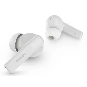 Bezvadu austiņas Philips TAT2520WT/00 — Bluetooth, trokšņu slāpēšana, balss zvaniem un mūzikai, 20–20000 Hz, 10 m darbības rādiuss, baltas, 40 g