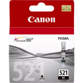 Canon CLI-521BK melnas tintes kasetne, pigmenta tinte, 1 gab.