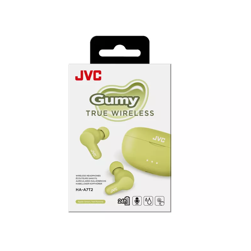 Bezvadu austiņas JVC Gumy TWS Stix Green — Īstās bezvadu stereo Bluetooth, 20–20000 Hz, 10 m diapazons