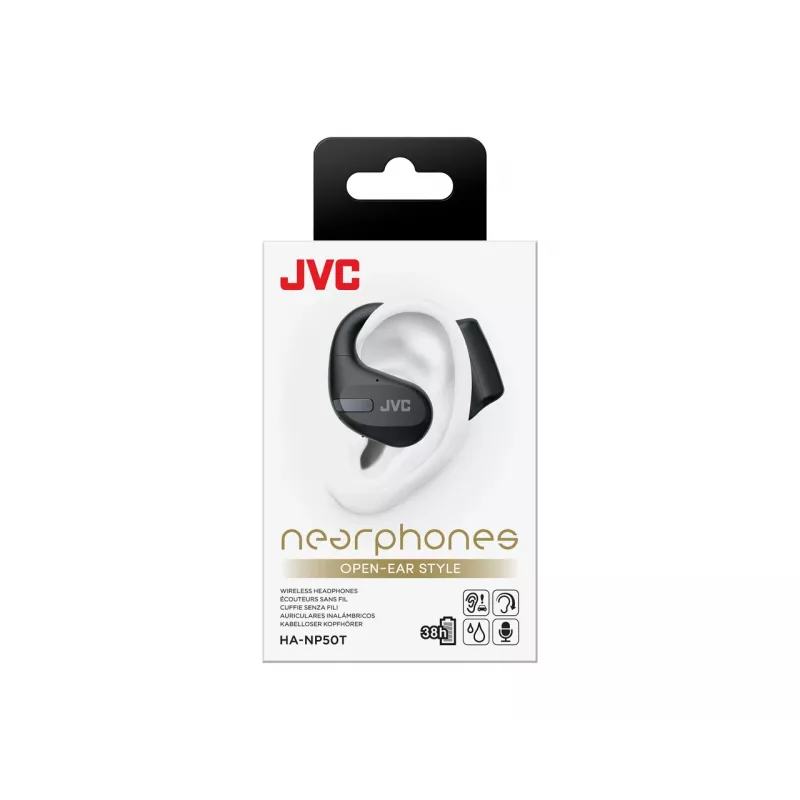 JVC HA-NP50T-B-U Nearphone TWS Melns, atvērtas bezvadu austiņas
