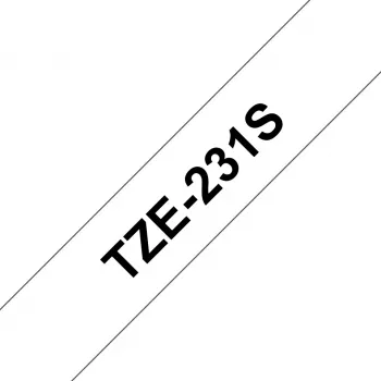 Brother TZE231S lentes kasetne — melns uz balta TZe