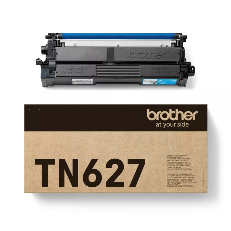 Tonera kasetne Brother TN-627C Ciāna oriģināla, 10 000 lappušu, 1 gab.