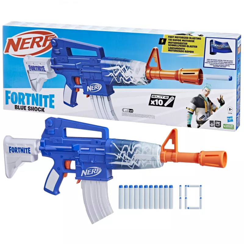 Nerf Fortnite Blue Shock rotaļu blasteris