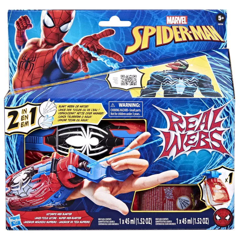 Rokas lāpstiņa rotaļlieta Marvel Spider-Man Real Webs Ultimate Web Blaster